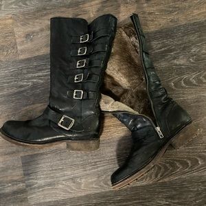 Frye fur lined boots
